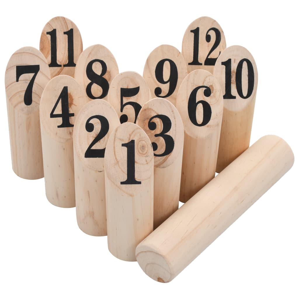 vidaXL Set za igru brojevima Kubb drveni