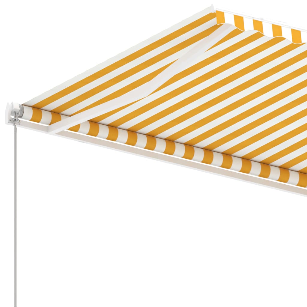 vidaXL Samostojeća tenda na ručno uvlačenje 300 x 250 cm žuto-bijela