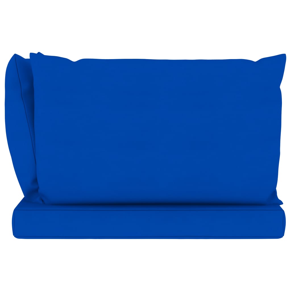 vidaXL Vrtni dvosjed od paleta od borovine s plavim jastucima