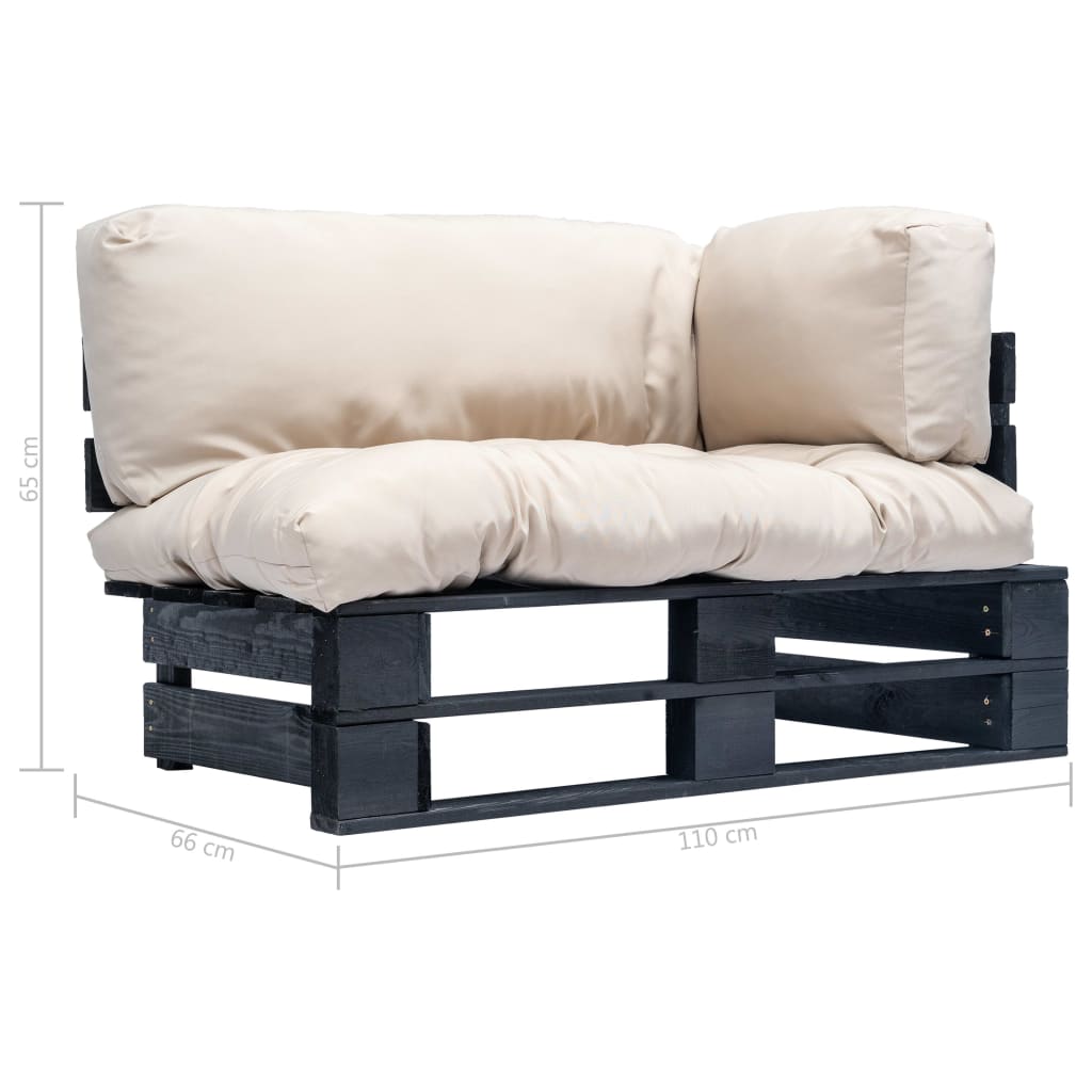 vidaXL Vrtna sofa od paleta od borovine s jastucima boje pijeska