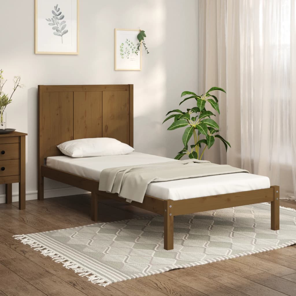 vidaXL Okvir za krevet od masivne borovine boja meda 100 x 200 cm