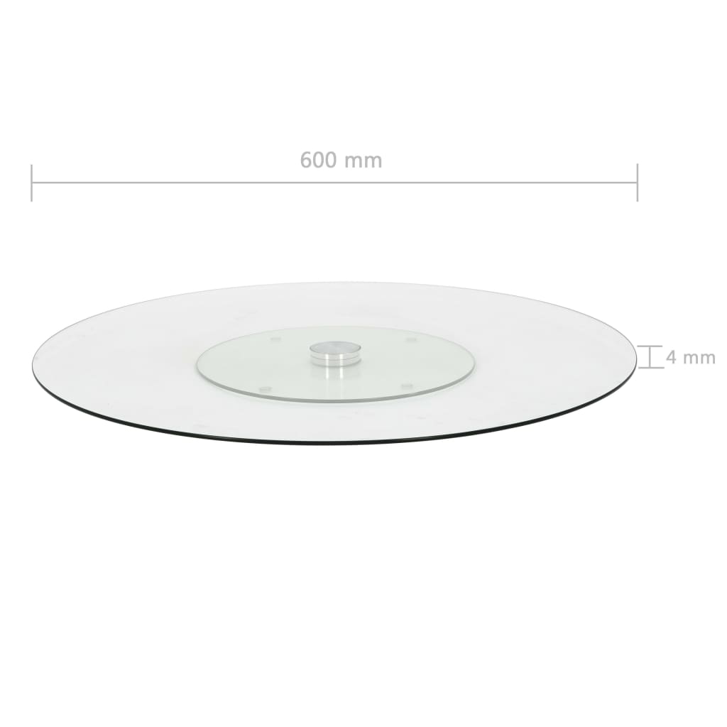 vidaXL Rotirajući pladanj za posluživanje prozirni 60 cm kaljeno staklo
