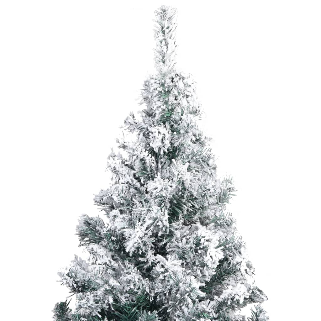 vidaXL Umjetno osvijetljeno božićno drvce s kuglicama zeleno 240cm PVC
