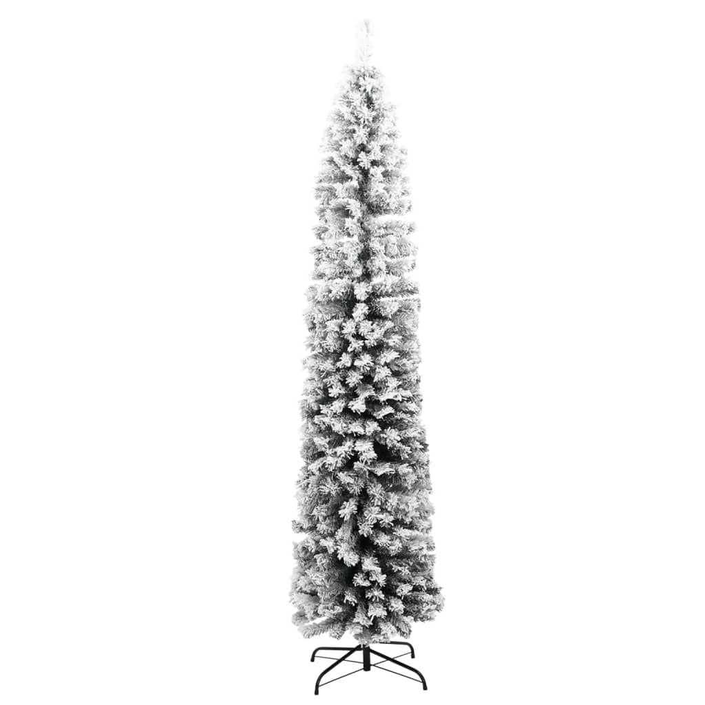 vidaXL Tanko umjetno božićno drvce sa snijegom zeleno 180 cm PVC