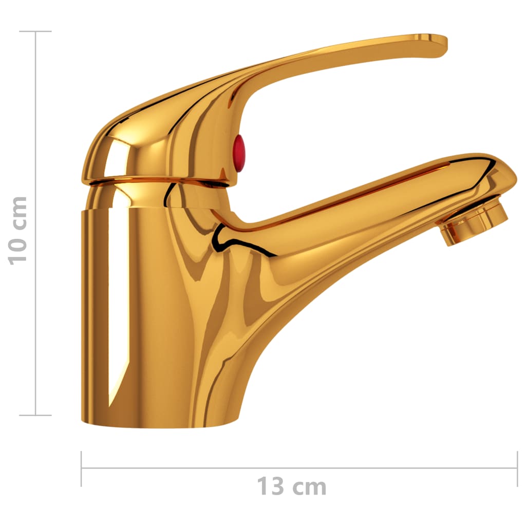 vidaXL Miješalica za umivaonik zlatna 13 x 10 cm