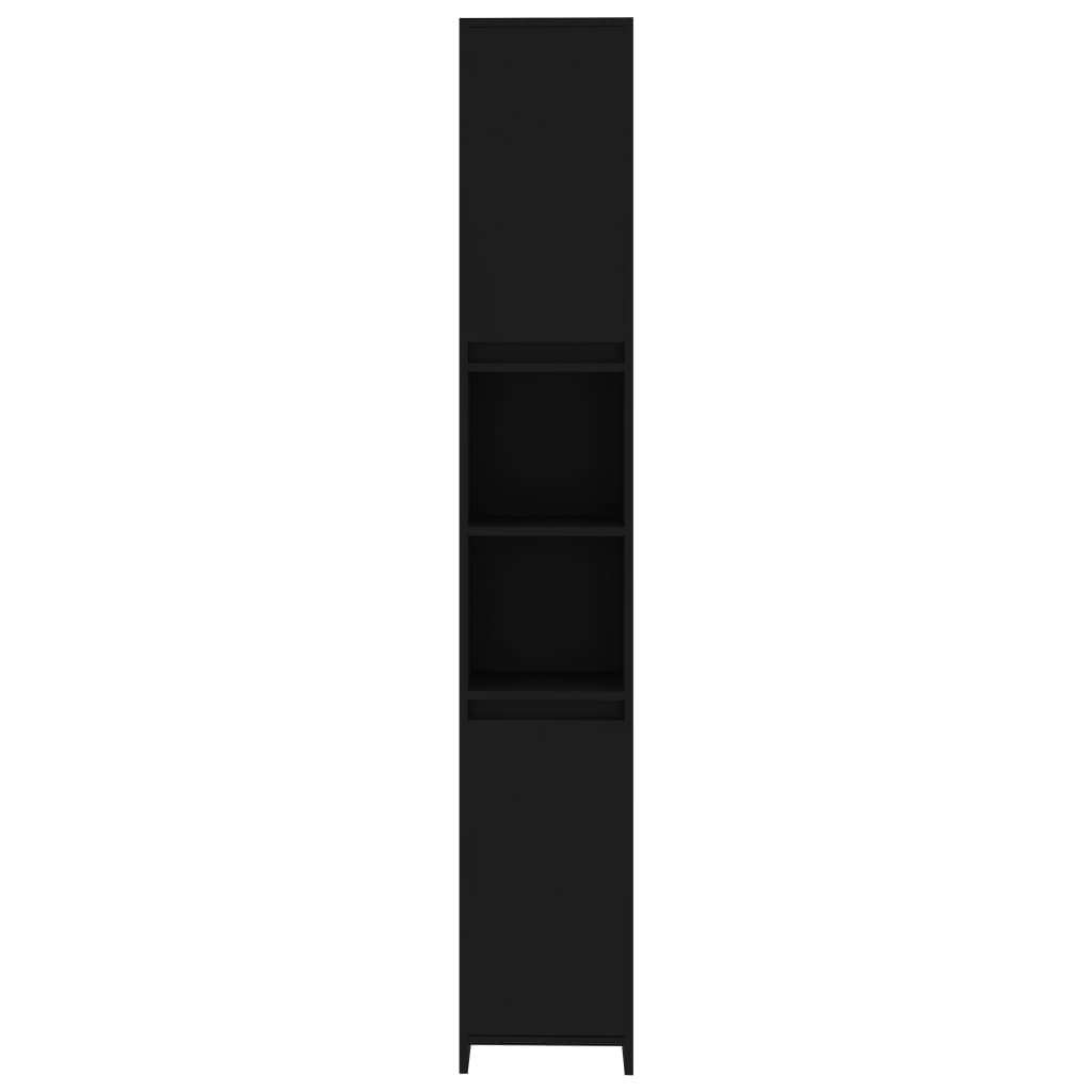 vidaXL Kupaonski ormarić crni 30 x 30 x 183,5 cm konstruirano drvo