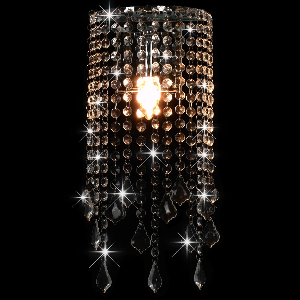 vidaXL Zidna svjetiljka s kristalnim perlama srebrna pravokutna E14