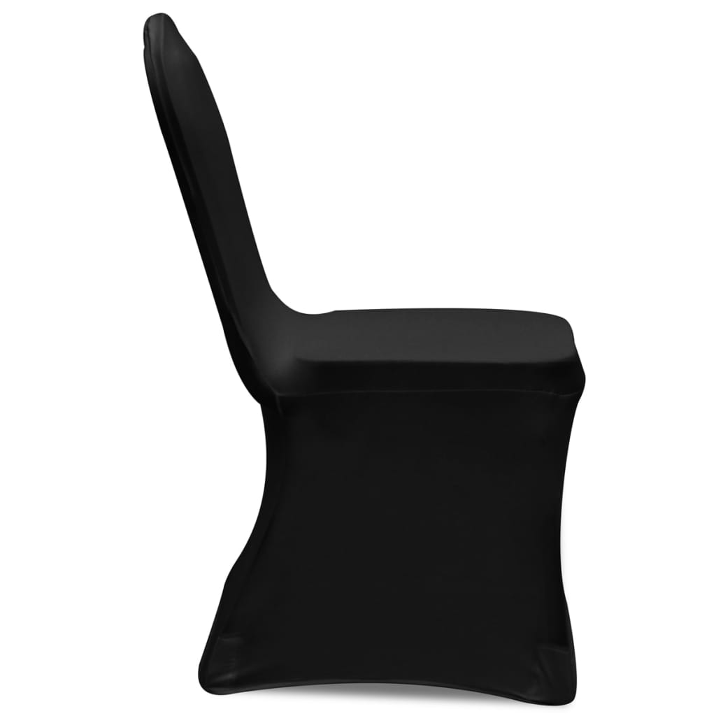 vidaXL Rastezljiva navlaka za stolice 4 kom Crna boja