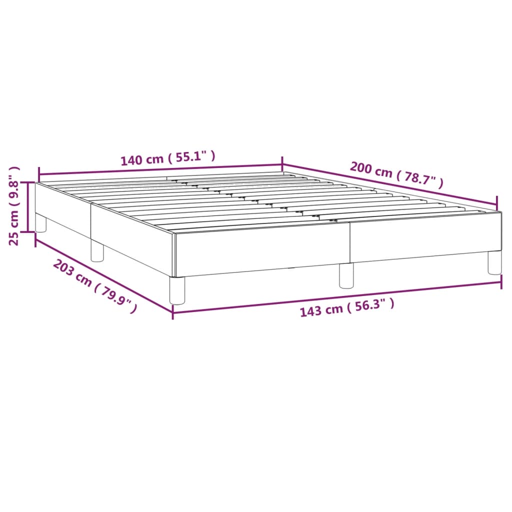 vidaXL Okvir za krevet tamnosivi 140x200 cm baršunasti
