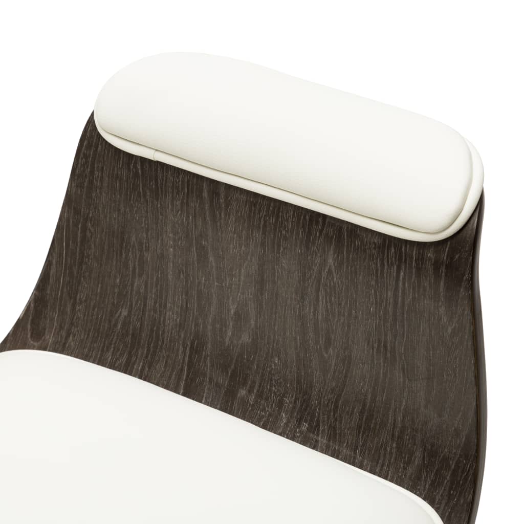 vidaXL Uredska stolica od savijenog drva i umjetne kože bijela