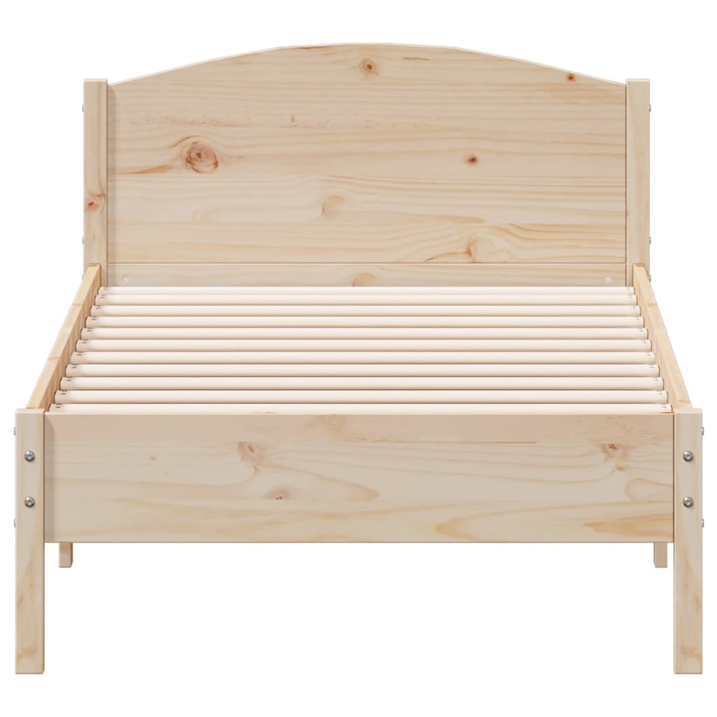 vidaXL Okvir kreveta s uzglavljem 75x190 cm od borovine