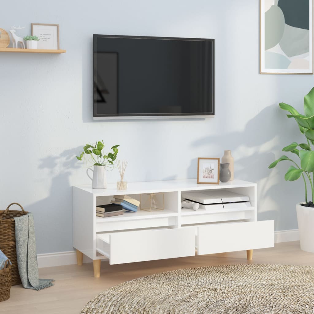 vidaXL TV ormarić sjajni bijeli 100x34,5x44,5 cm od konstruiranog drva