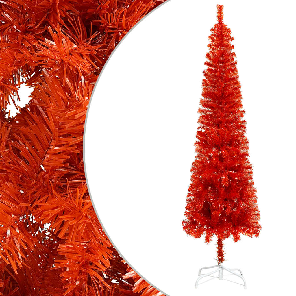 vidaXL Tanko osvijetljeno božićno drvce crveno 150 cm
