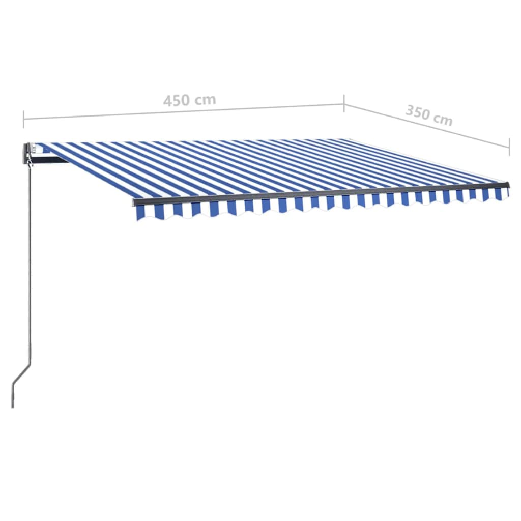 vidaXL Samostojeća automatska tenda 405 x 350 cm plavo-bijela