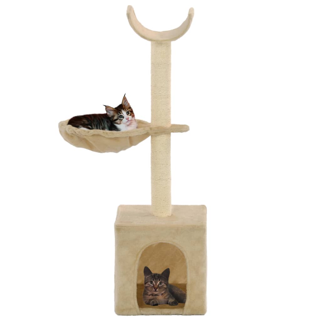 vidaXL Penjalica za mačke sa stupovima za grebanje od sisala 105 cm bež