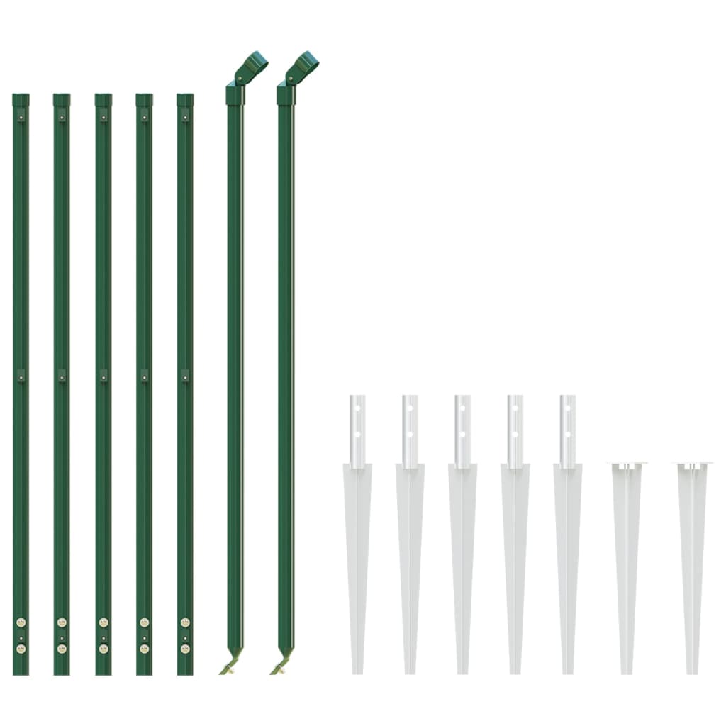 vidaXL Žičana ograda sa šiljastim držačima zelena 0,8 x 10 m
