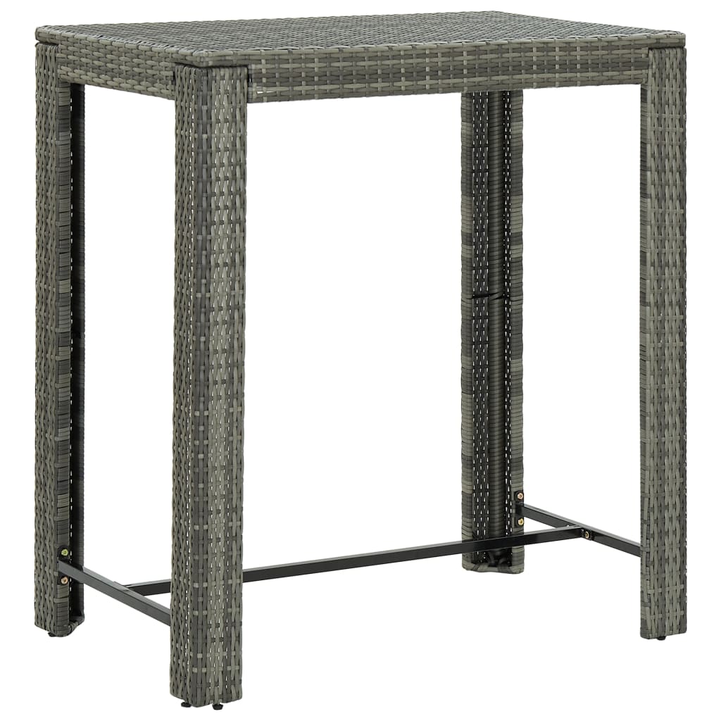 vidaXL Vrtni barski stol sivi 100 x 60,5 x 110,5 cm od poliratana