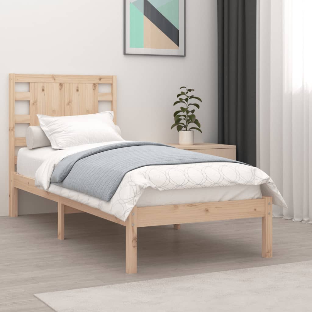 vidaXL Okvir za krevet od masivne borovine 90 x 200 cm