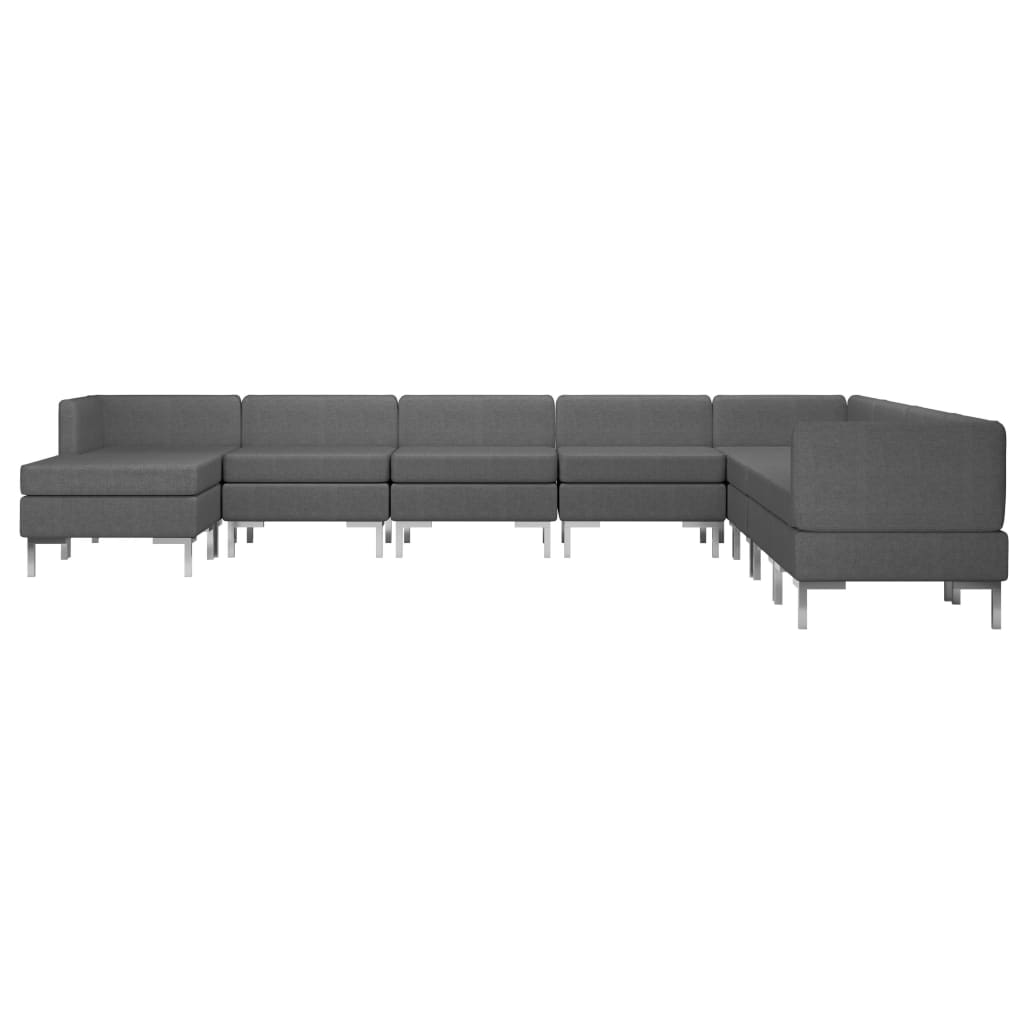 vidaXL 9-dijelni set sofa od tkanine tamnosivi
