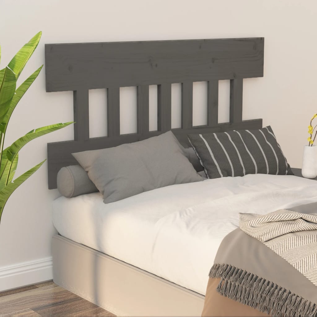vidaXL Uzglavlje za krevet sivo 123,5 x 3 x 81 cm od masivne borovine