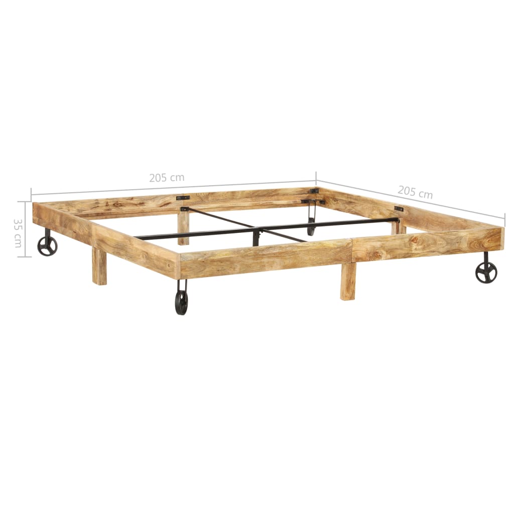 vidaXL Okvir za krevet od masivnog drva manga 200 x 200 cm