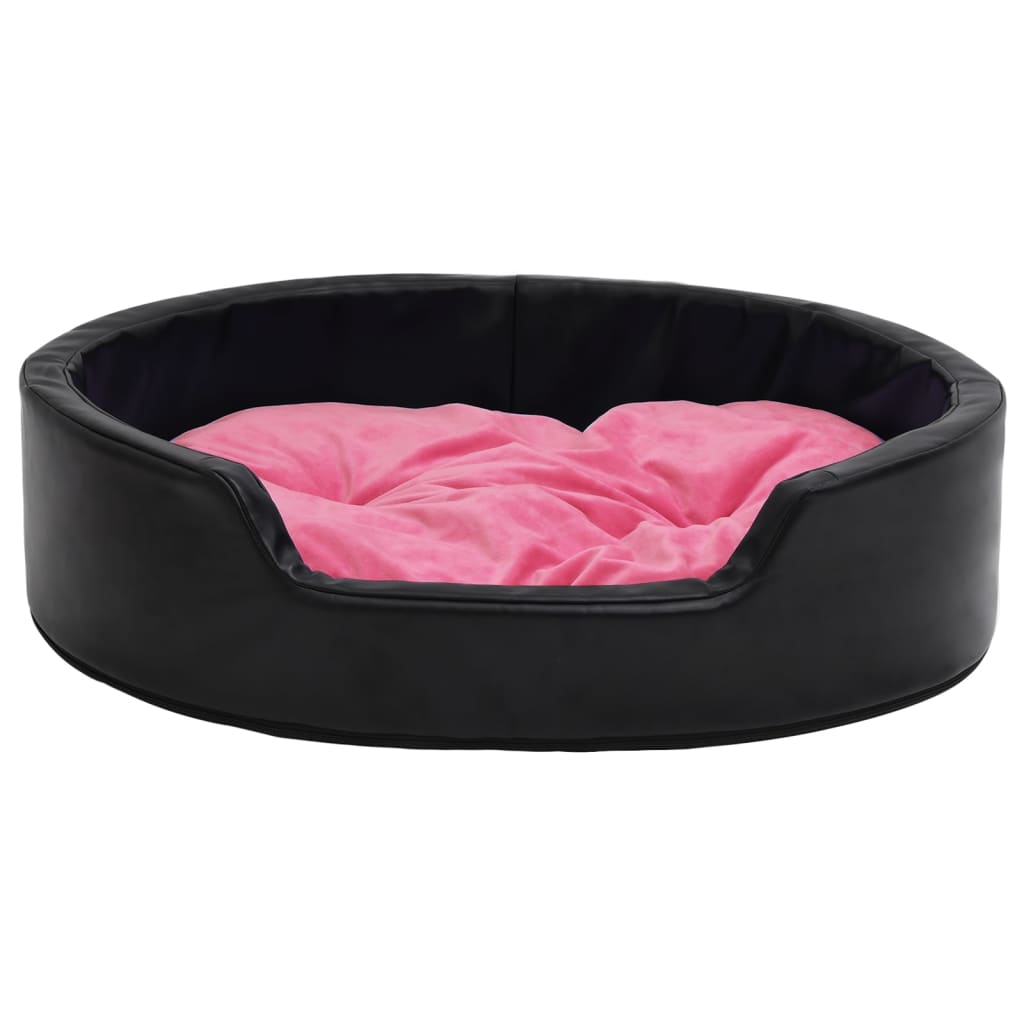 vidaXL Krevet za pse crno-ružičasti 99x89x21 cm pliš i umjetna koža