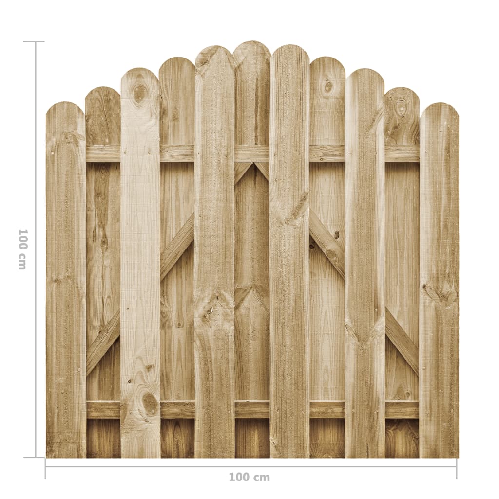 vidaXL Vrtna vrata od impregnirane borovine 100 x 100 cm
