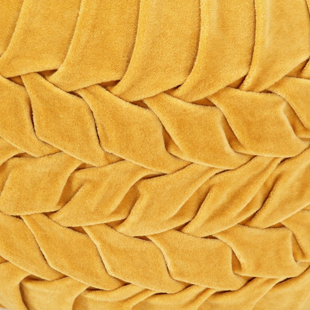 vidaXL Tabure od pamučnog baršuna nabrani dizajn 40 x 30 cm žuti