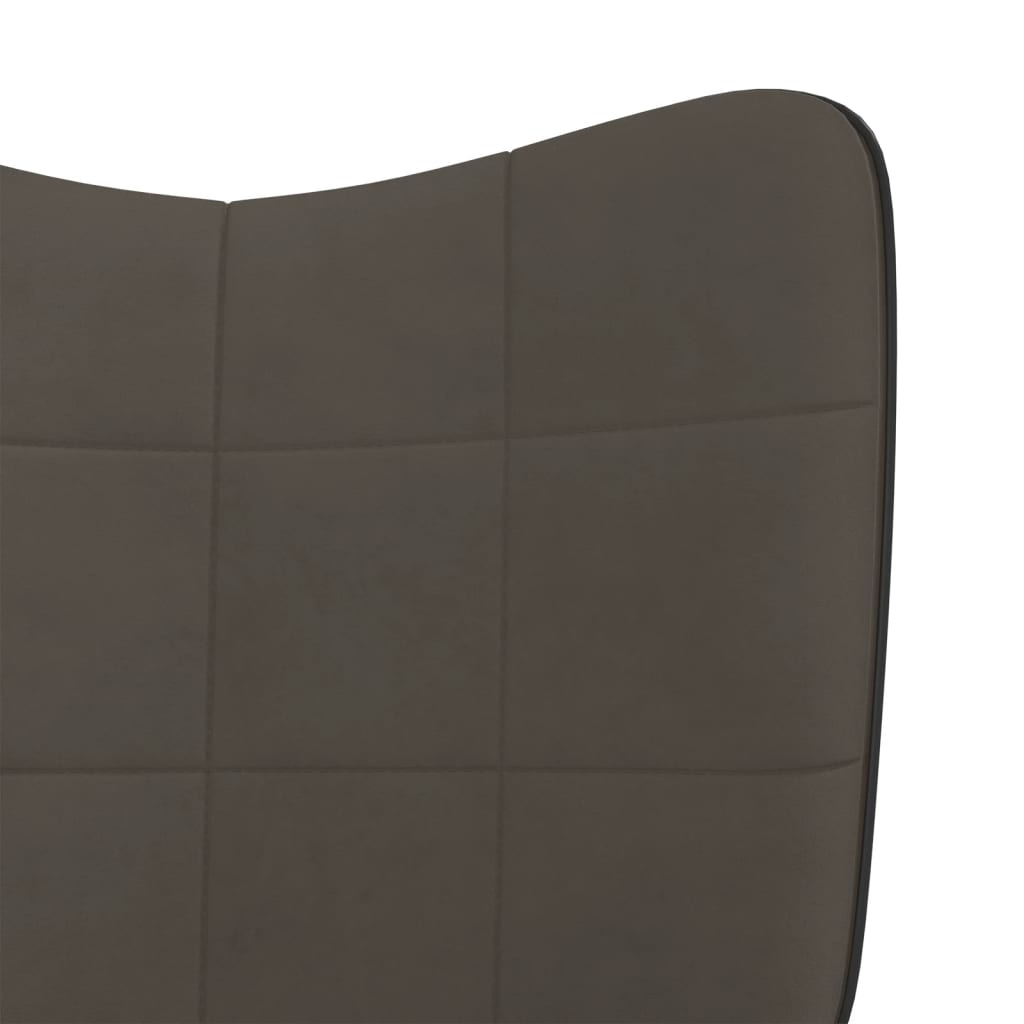 vidaXL Stolica za ljuljanje tamnosiva od baršuna i PVC-a