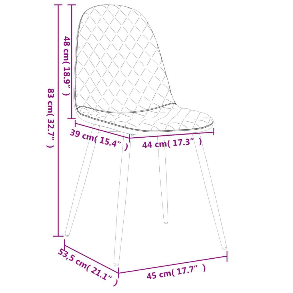 vidaXL Blagovaonske stolice 4 kom krem bijele baršunaste