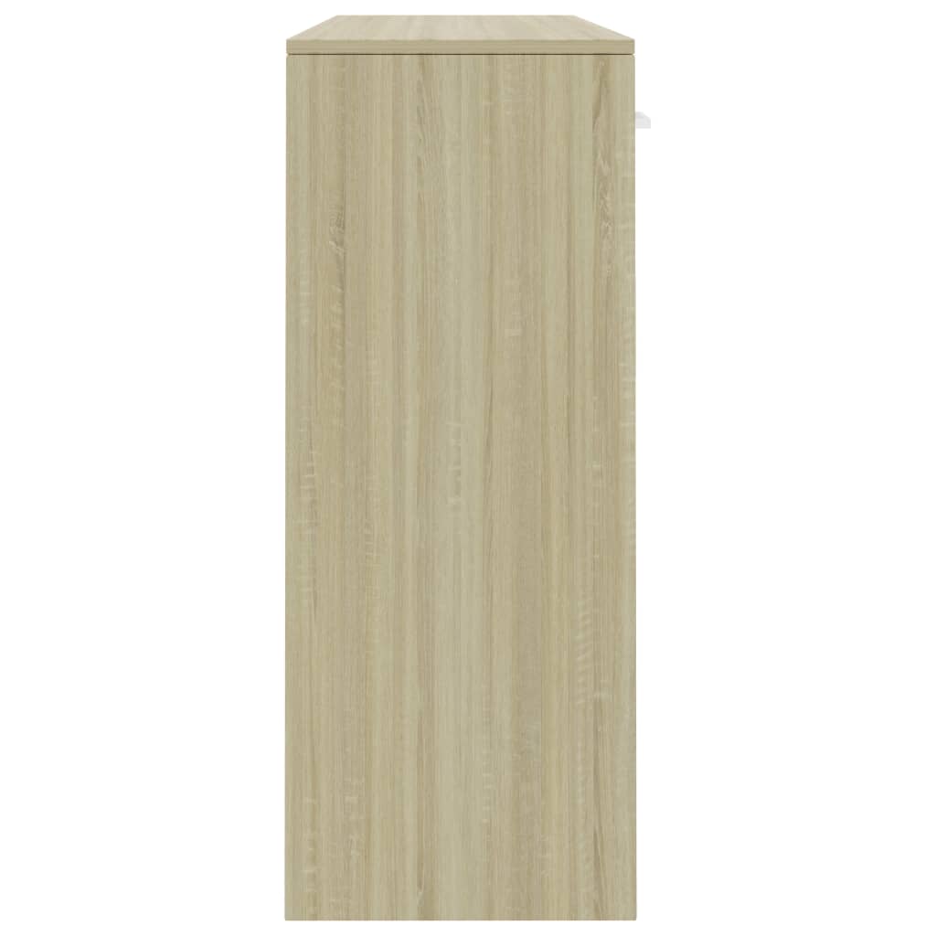 vidaXL Komoda bijela i boja hrasta 110 x 30 x 75 cm konstruirano drvo