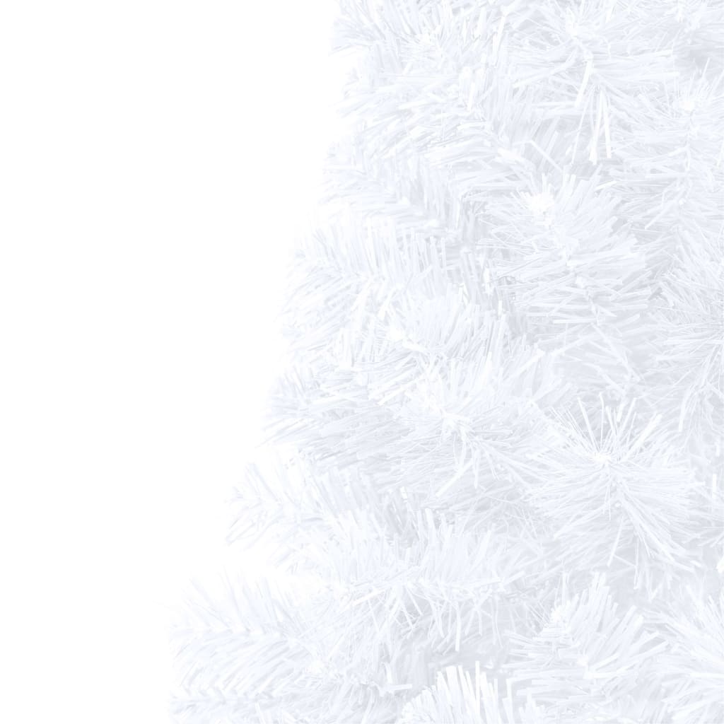 vidaXL Umjetna osvijetljena polovica božićnog drvca bijela 120 cm