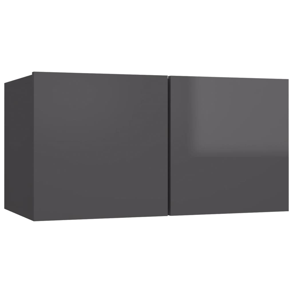 vidaXL 10-dijelni set TV ormarića visoki sjaj sivi od iverice