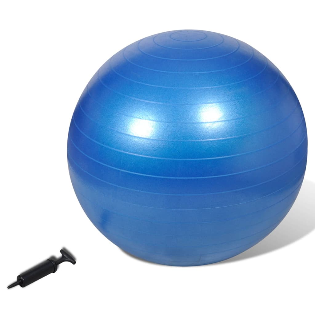 Gimnastička lopta za pilates pumpom, Plava, 65 cm