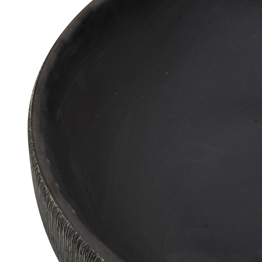 vidaXL Nadgradni umivaonik sivo-crni ovalni 59x40x14 cm keramički