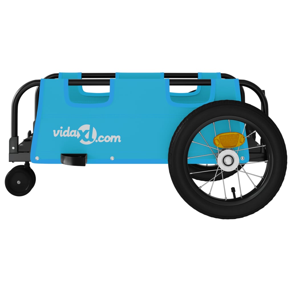 vidaXL Prikolica za bicikl plava od tkanine Oxford i željeza