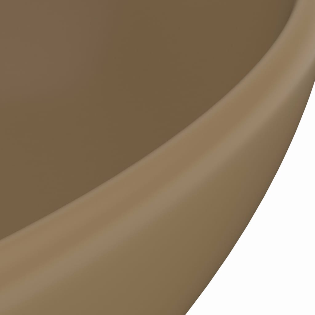 vidaXL Luksuzni ovalni umivaonik mat krem 40 x 33 cm keramički