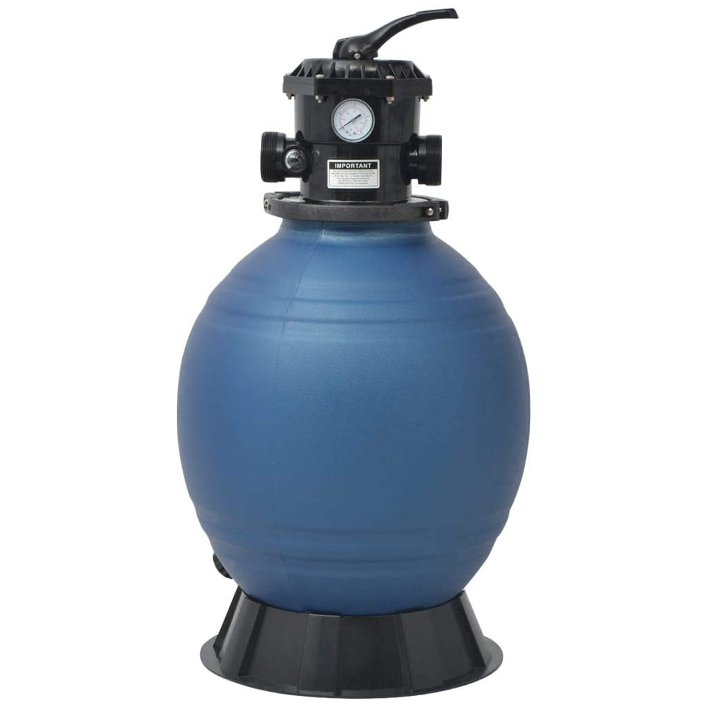 vidaXL Pješčani filtar za bazen s ventilom sa 6 položaja plavi 460 mm