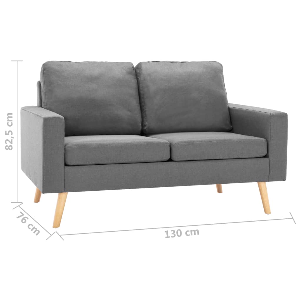 vidaXL 2-dijelni set sofa od tkanine svjetlosivi