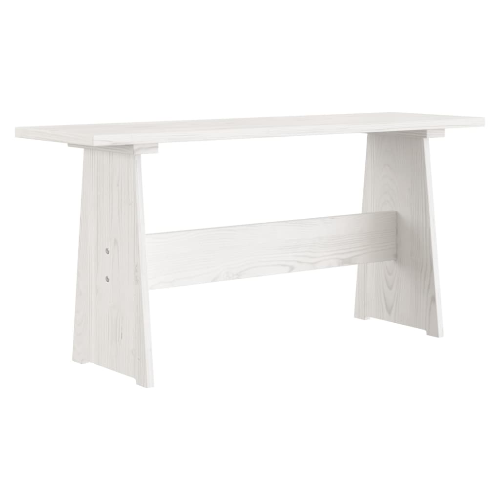 vidaXL Blagovaonski stol s klupom bijeli od masivne borovine
