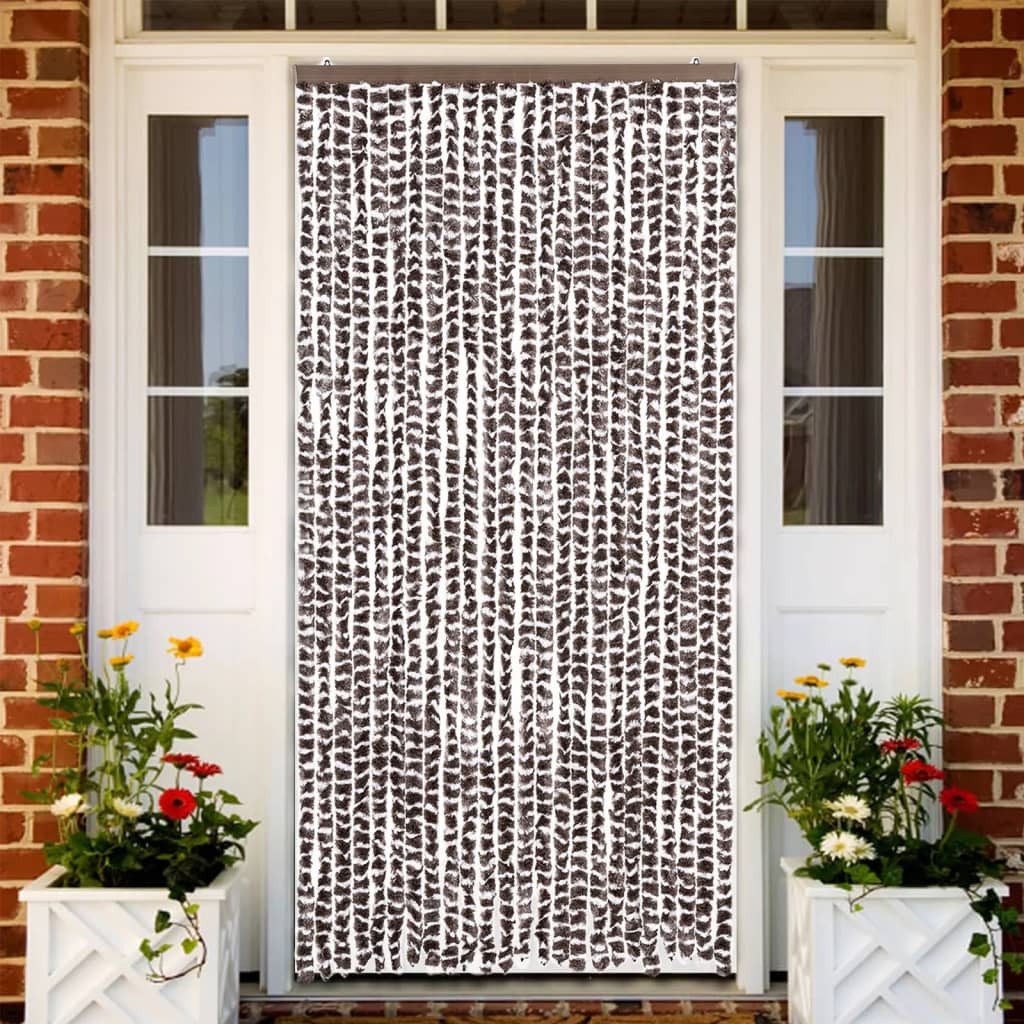 vidaXL Zastor protiv muha smeđa i bijela 100 x 230 cm od šenila