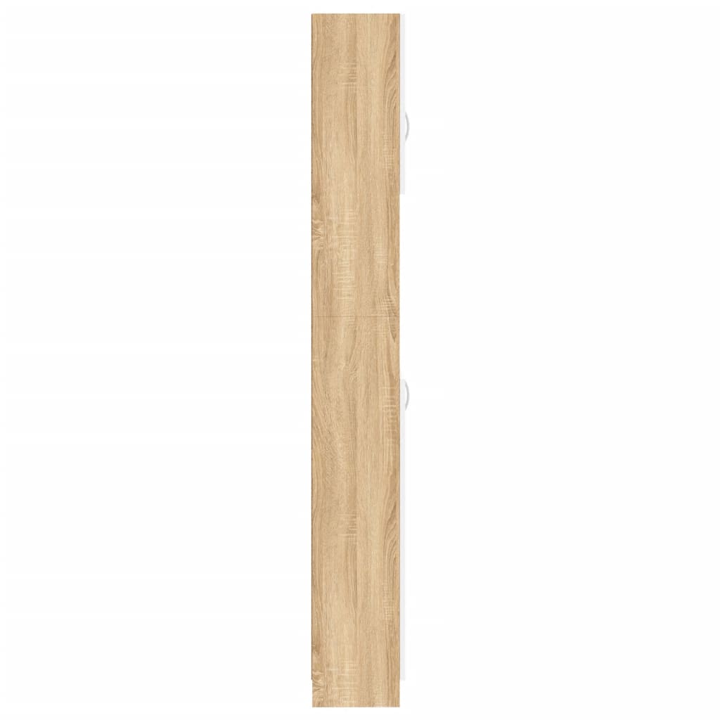 vidaXL Kupaonski ormarić bijeli i boja hrasta 32x25,5x190 cm drveni