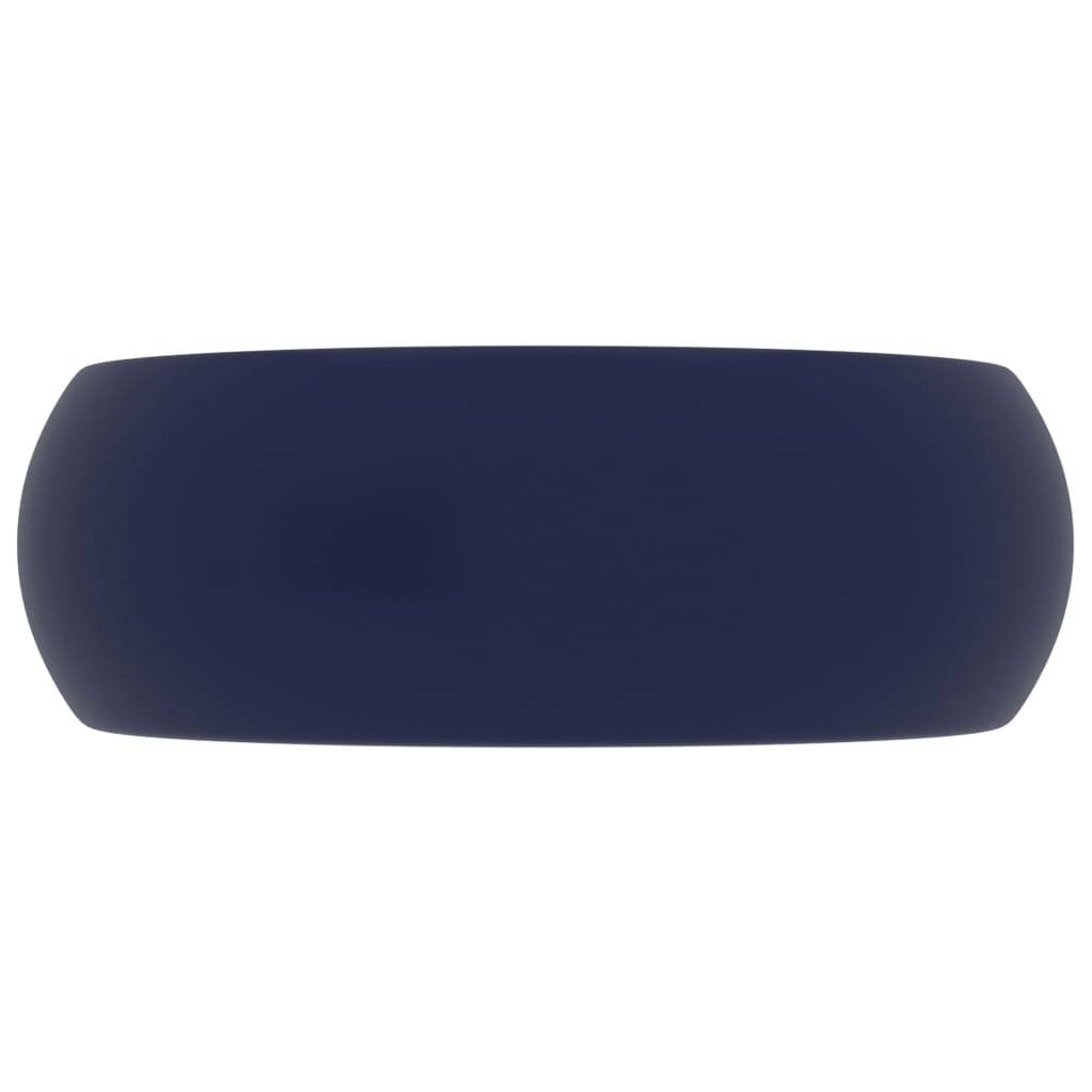 vidaXL Luksuzni okrugli umivaonik mat tamnoplavi 40 x 15 cm keramički