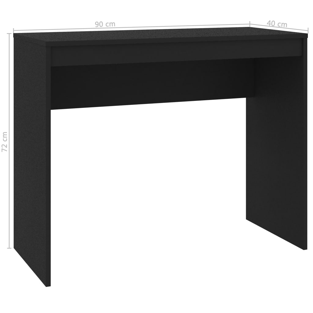 vidaXL Radni stol crni 90 x 40 x 72 cm od konstruiranog drva