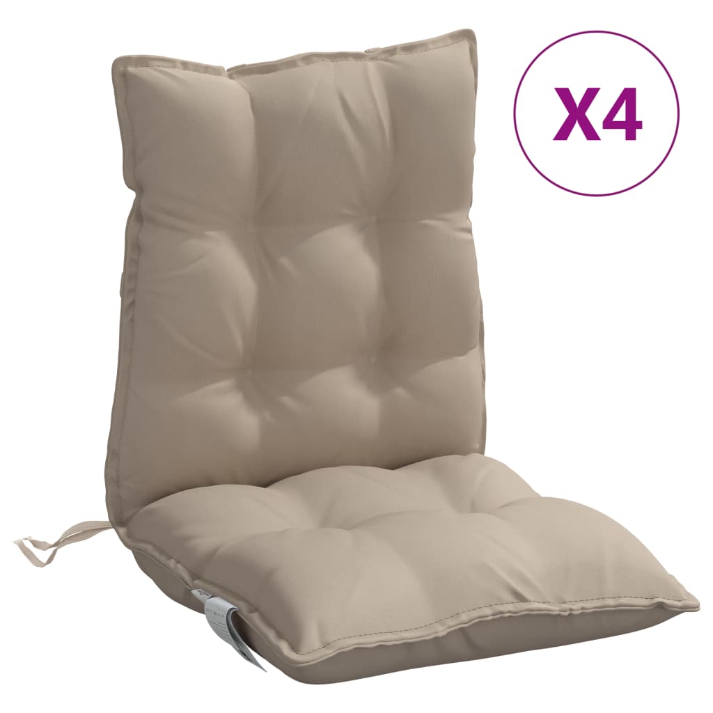 vidaXL Jastuci za stolice s niskim naslonom 4 kom smeđesivi od tkanine