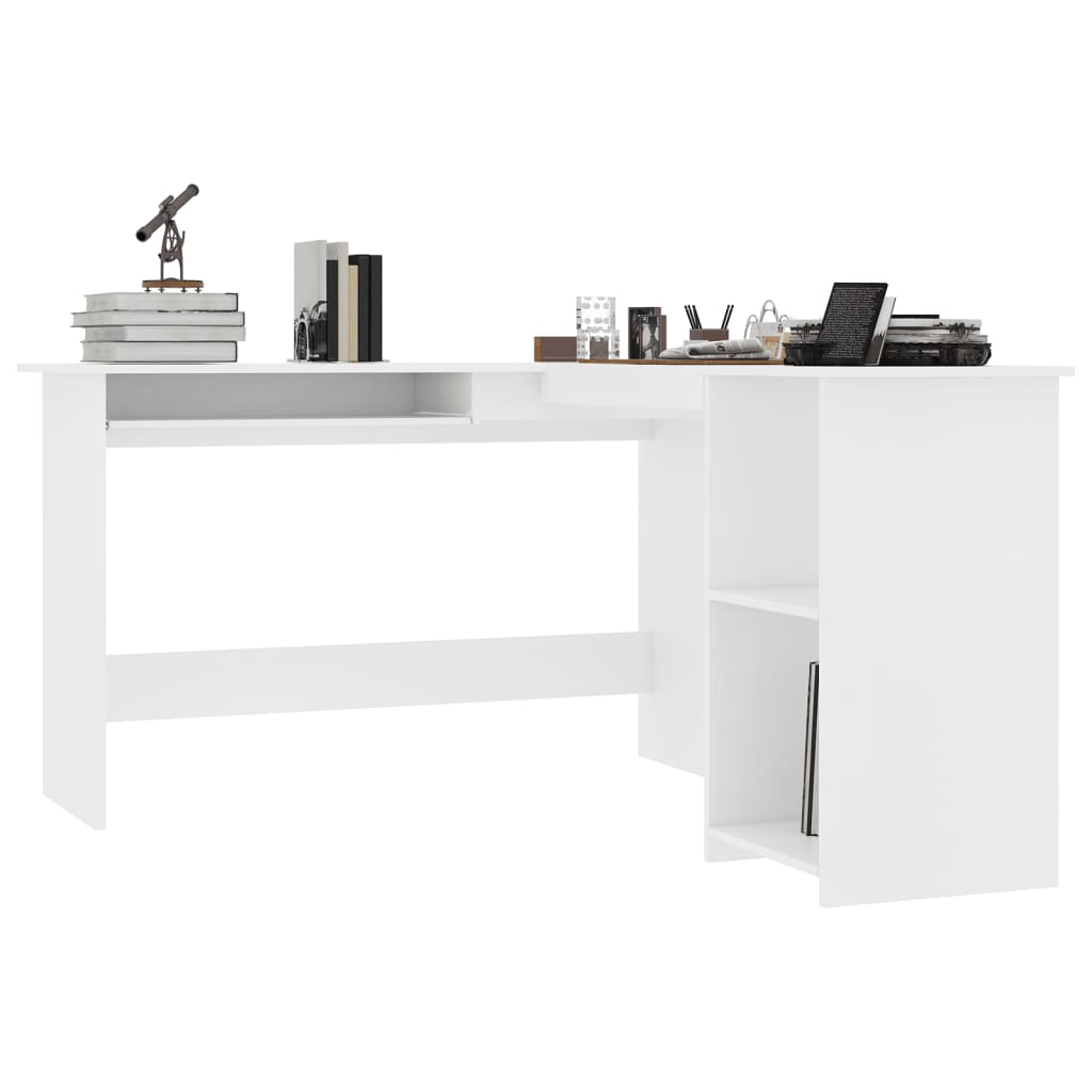 vidaXL Kutni radni stol bijeli 120 x 140 x 75 cm od iverice