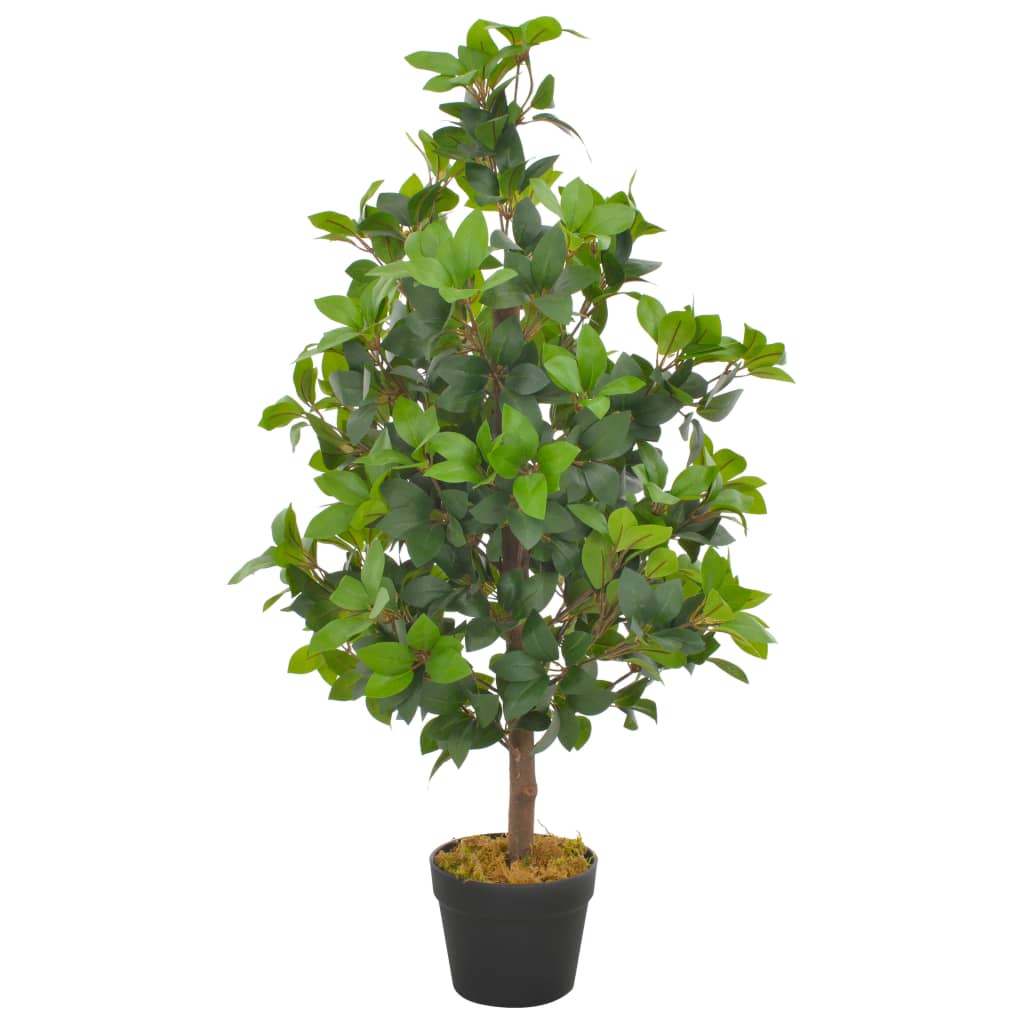 vidaXL Umjetno stablo lovora s posudom zeleno 90 cm