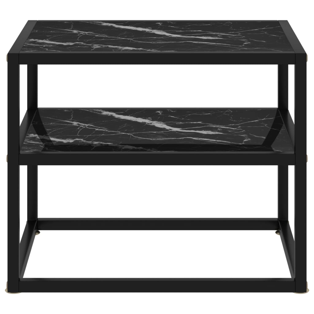 vidaXL Konzolni stol crni 50 x 40 x 40 cm od kaljenog stakla