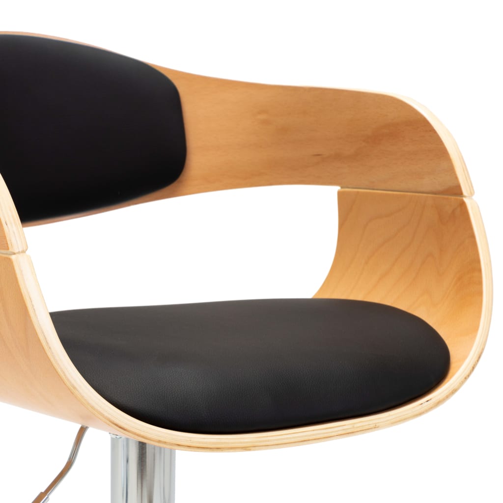 vidaXL Barska stolica od savijenog drva i umjetne kože crna