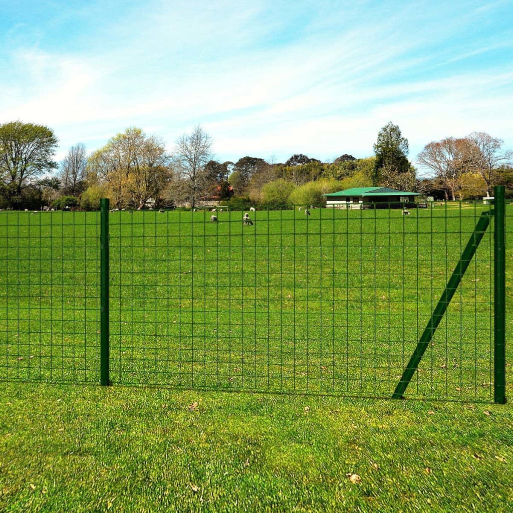 vidaXL Euro ograda 25 x 0,8 m čelična zelena